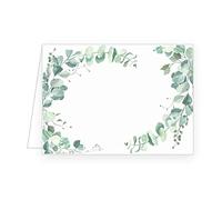 Edition Seidel Lot de 50 cartes de table de qualité supérieure - Pour mariage, anniversaire, communion, confirmation, baptême, confirmation de jeunesse, mariage d'or, eucalyptus