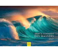 Edition Seidel Premium Calendrier Force et beauté de l'eau 2027 Format DIN A5. Calendrier mural allemand cascades rivières lacs mers océans côtes vagues paysages naturels mondes aquatiques