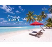 Edition Seidel Premium calendrier Îles de rêve 2027 Format DIN A4. Calendrier mural allemand calendrier nature tropiques palmiers plage de sable mers du Sud Caraïbes bungalow hamac mer
