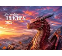 Edition Seidel Premium calendrier Le monde des dragons 2027 Format DIN A3. Calendrier mural allemand fantasy dragon créatures fabuleuses magie feu glace art fantastique mythologie