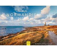 Edition Seidel Premium calendrier Normandie de rêve 2027 Format DIN A5. Calendrier mural allemand Europe Nord France Château Trouville-sur-Mer falaises calcaires Christian Müringer