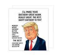 Edition Seidel Premium carte d'anniversaire carrée avec enveloppe Carte de voeux avec slogan drôle pour homme femme amis père maman collègue Amérique (GQ404 SW025)