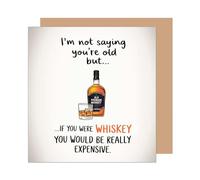 Edition Seidel Premium carte d'anniversaire carrée avec enveloppe Carte de voeux avec slogan drôle pour homme femme ami père whiskey (GQ410 SW025)