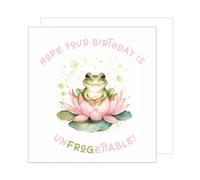 Edition Seidel Premium Carte d'anniversaire carrée de qualité supérieure avec enveloppe. Carte de voeux Happy Birthday pour maman père amis motif grenouille (GQ232 SW024)
