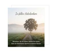 Edition Seidel Premium carte de condoléances carrée avec enveloppe. Carte pliante avec texte en allemand chemin de vie traces espoir (TQ228 SW026)
