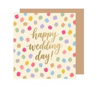 Edition Seidel Premium Carte de mariage carrée avec enveloppe. Carte de vœux pour mariés lui et elle mariée marié Happy Wedding Day amour Mariage Mr & Mrs Confettis (HQ229 SW026)