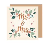 Edition Seidel Premium Carte de mariage carrée avec enveloppe. Carte de vœux pour mariés lui et elle mariée marié amour Mariage Mr & Mrs Bonheur Fleurs Motif (HQ230 SW026)