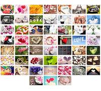 Edition Seidel Set de 52 cartes postales de mariage de qualité supérieure - Jeu de mariage : une carte postale de chaque semaine - Cadeau de mariage - Amour + Cœur - Idée de décoration, St-Valentin