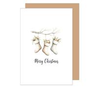 Edition Seidel W1058 SW025 Carte de vœux de Noël de qualité supérieure avec enveloppe pour femme et homme Style rétro Merry Christmas Décoration de Noël