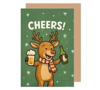 Edition Seidel W1107 SW025 Carte de vœux de Noël de qualité supérieure avec enveloppe pour femme et homme Style rétro Merry Christmas Renne Prost