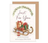 Edition Seidel W1112 SW025 Carte de vœux de Noël de qualité supérieure avec enveloppe pour femme et homme Motif rétro Merry Christmas Happy New Year Cadeaux de Noël