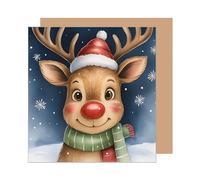 Edition Seidel WQ113 SW025 Carte de vœux de Noël carrée de qualité supérieure avec enveloppe pour femme homme Joyeux Noël Renne Rudolf (WQ113 SW025)