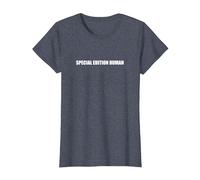 Édition spéciale Humain T-Shirt, Femme, Bleu Chiné, XL