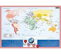 Editions Aris Sous-main - Set de Table Educatif Plastifié, Effaçable "Apprendre le monde" - 30 x 42 cm