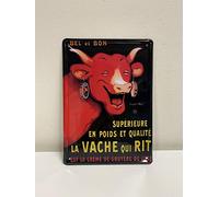 Éditions Clouet 29002 - Petite Plaque métal 15x21 cm Vache Qui rit - Bel et Bon