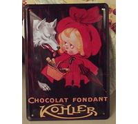 Éditions Clouet 29009 - Petite Plaque métal 15x21 cm Kohler - Chaperon Rouge Chocolat