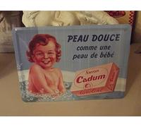 Éditions Clouet 29038 - Petite Plaque métal 15x21 cm Cadum - Bain de bébé