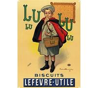 Éditions Clouet 29089 - Petite Plaque métal 15x21 cm Biscuits LU - Petit écolier