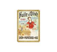Éditions Clouet 29091 - Petite Plaque métal 15x21 cm Union des propriétaires de Nice - Huile d'olive
