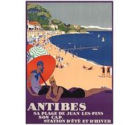 Éditions Clouet 50021 - Affiche Touristique 50x70 cm PLM - La Plage de Juan-Les-Pins