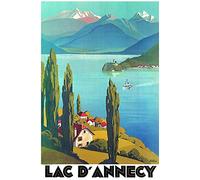Éditions Clouet 50086 - Affiche Touristique 50x70 cm PLM - Vue sur Le Lac d'Annecy