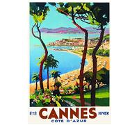 Éditions Clouet 50156 - Affiche Touristique 50x70 cm PLM - Eté Hiver - Cannes