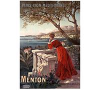 Éditions Clouet 50330 - Affiche touristique 50x70 cm "PLM - Regard sur la ville de Menton"
