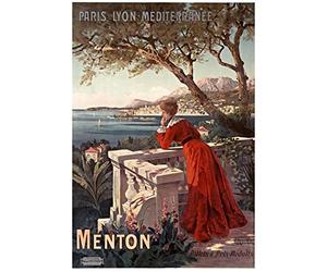Éditions Clouet 50330 - Affiche touristique 50x70 cm "PLM - Regard sur la ville de Menton"