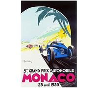 Éditions Clouet 50570 - Affiche Touristique 50x70 cm Monaco - Grand Prix de Monaco de 1933"