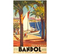 Éditions Clouet Affiche Bandol 50298-50x70cm - SNCF - Eté Hiver - Bandol