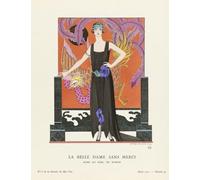 ÉDITORIAL La Belle Dame Sans Merci. Une belle femme sans merci. Robe du Soir de Worth. Robe de soirée par Worth. Illustration de mode art déco par l'artiste français George Barbier 1882-1932. L'œuvre