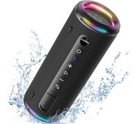 EDKAL-T7 Lite Enceinte Bluetooth Portable 24W,Haut-Parleur Bluetooth 5.3 Sans Fil Avec Lumière Led,Basses Puissantes,Étanche Ipx7,Autonomie De 24H,Contrôle Via L'Application Pour Fête Black