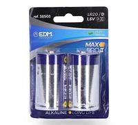 EDM 38503 Lot de 2 piles alcalines Lr-20