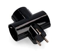 EDM 40059 Fiche triple noire avec bakélite T/Tl 16 A Noir 250 V