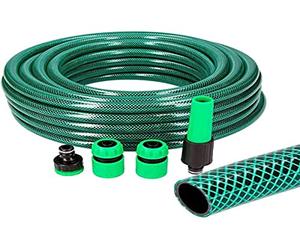 EDM 74068 Kit de Tuyau d'arrosage Basic Line avec Ø INT 15 x 19 mm (5/8") + Accessoires, 10 m, 6 unités, Vert