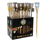 EDM 81213 Torche de Jardin en Bambou avec LED Plusieurs Couleurs