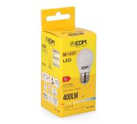 Edm Ampoule LED E27 5W 400lm 4000K Blanc Lumière du Jour Sphérique Ø4,5x8cm