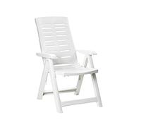 EDM Chaise Pliante Multi-Positions Blanche 60 x 61 x 109 cm