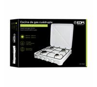 EDM Cuisinière à gaz 07422 – 4 feux 5850 W – Blanc – Usage extérieur