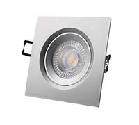 EDM Downlight LED encastrable cadre carré 5 W 380 lm 4000 K chrome mat