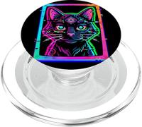EDM Rave Outfits Festival Musique Électronique Chat Trippy PopSockets PopGrip pour MagSafe