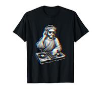 EDM Vaporwave Jesus DJ Turntables Rave Techno Music Party T-Shirt