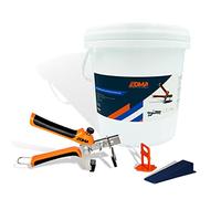 Edma 259355 EDMALEVEL SYSTÈME Auto NIVELANT-Kit de départ 100 pcs-2 mm-Permet d'éliminer Les écarts de Niveau et de Maintenir Une Largeur de Joint constante