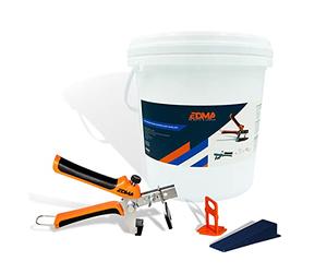 Edma 259355 EDMALEVEL SYSTÈME Auto NIVELANT-Kit de départ 100 pcs-2 mm-Permet d'éliminer Les écarts de Niveau et de Maintenir Une Largeur de Joint constante