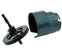 EDMA - 3 Scies avec Attache à Baïonnette - Scies Cloches Ø 60, 67 et 74 mm pour Plaque de Plâtre, Bois et PVC - 162255 - Outil de Travail pour Professionnel et Particulier