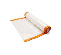 EDMA - Coversmart 160 - Film de Protection Transparent, Extensible et Ajustable avec Adhésifs Intégrés - Pour Travaux de Plâtre et Peinture - Imperméable - 179155 - Bords Repositionnables