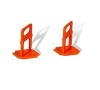 EDMA - Edmalevel Système Auto Nivelant Clip de 2 mm - 500 Pièces - Croisillons Autonivelants à Coins - Invisible - Orange - 258055 - Outil de Travaux pour Professionnel et Particulier