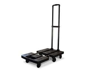 EDMA - Support à Roulettes Modulable 58 x 40 cm avec Poignée Escamotable - Plateau en Résine - Charge 220 kg - Idéal pour Déménagement et Travaux - 257355 - Plaque Roulante Légère et Compacte