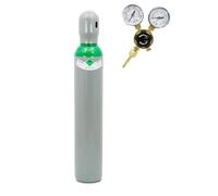 Edmar Argon Bouteille de gaz 5.0 8 l 200 bar avec mini réducteur de pression AR/CO2 - 2 manomètres, kit de gaz de soudage pur, contrôle précis de la pression et 30 % de remplissage en plus