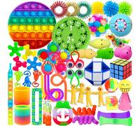 Edmirfun 49 Pcs Fidget Toys Pack, Stress-Angst Relief Sensoriels Toys pour Enfants Et Adultes, Jeux Sensoriel Autisme Et Tdah, Cadeaux De Fête, Objet Satisfaisant, Cadeaux d'anniversaire pour Enfants